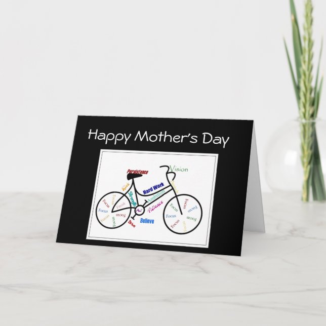 Mother's Day Bike Cycle, Sport Motivational Card (Front)