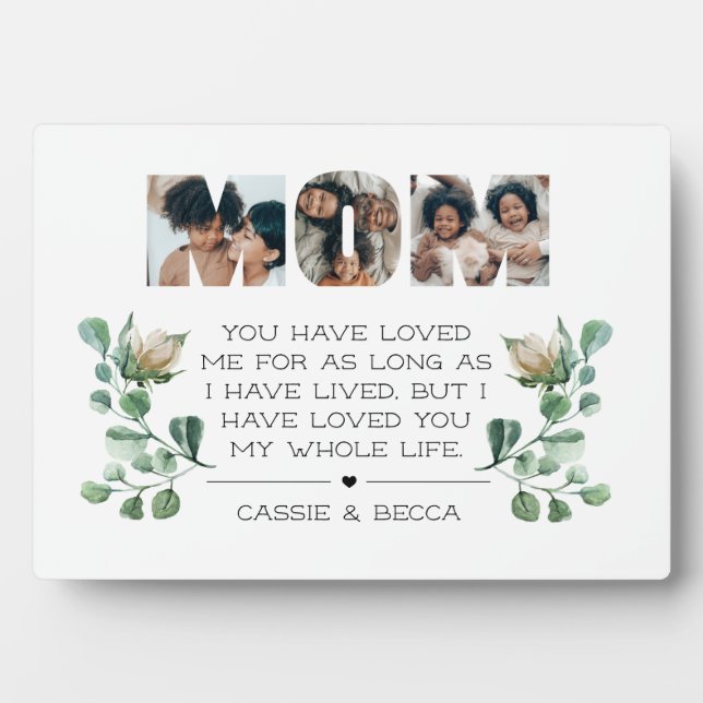 Mother's Day Birthday to Mum from Kids Photo Plaque (Front)