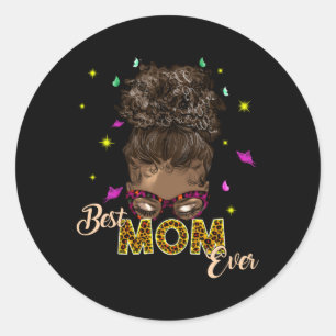 Mothers Day Black Africa American Best Mum Ever Classic Round Sticker