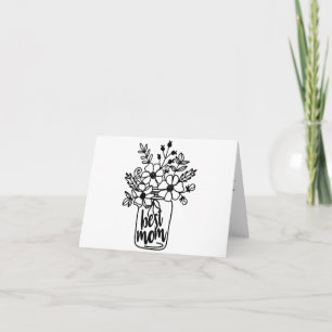 Mother's Day Black and White Floral Card