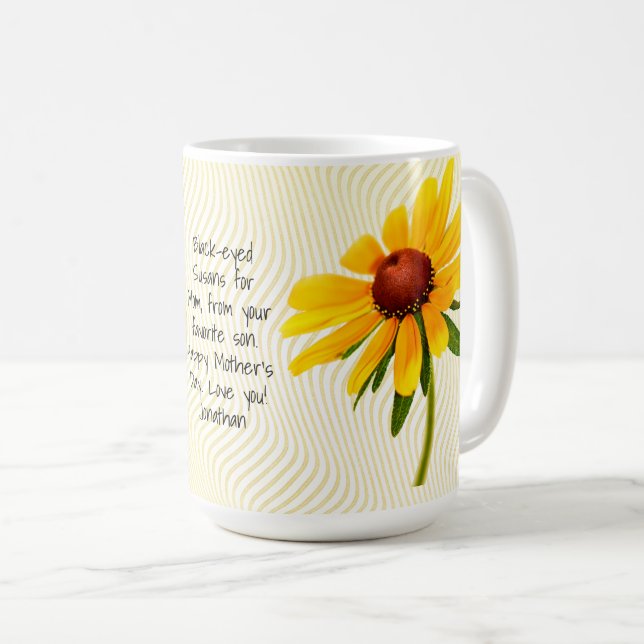Mothers Day Black-Eyed Susan Floral Photography Coffee Mug (Front Right)