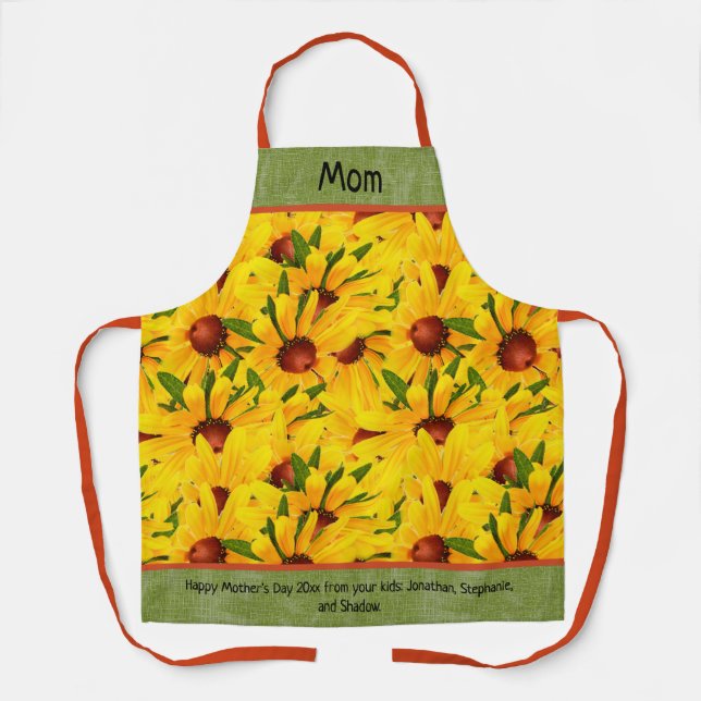  Mothers Day Black-Eyed Susan Random Pattern Apron (Front)