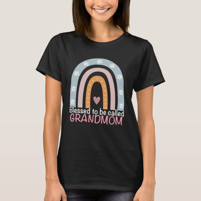 Mothers Day Blessed To Be Called Grandmom Rainbow  T-Shirt (Front)