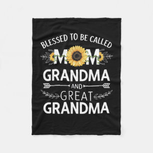 Mother's Day Blessed To Be Called Mum Grandma Grea Fleece Blanket