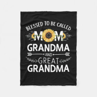 Mother's Day Blessed To Be Called Mum Grandma Grea Fleece Blanket