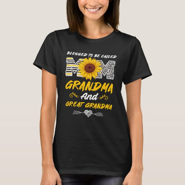 Mother's Day - Blessed to be called mum, grandma T-Shirt (Front)
