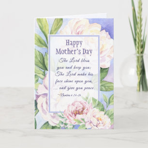 Mother's Day Blessing Bible Verse Floral  Holiday Card