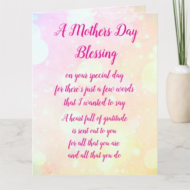 Mothers Day Blessing greeting Card (Front)