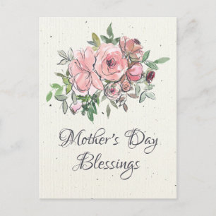 Mother's Day Blessings Bible Verse Floral Postcard