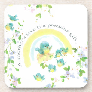Mother's Day Blue Love Birds Coaster