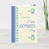 Mother's Day Blue Periwinkle Floral Border