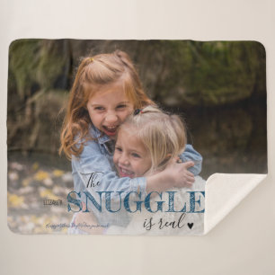 Mother's Day Blue Snuggle Photo Sherpa Blanket