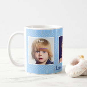 Mother's Day, Blue & White, Personal Photo Coffee Mug