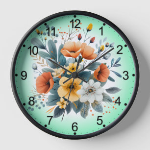 Mother's Day Boho Flowers Clipart-61983 Clock