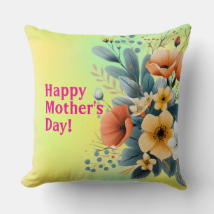 Mother's Day Boho Flowers Clipart-61983 Cushion