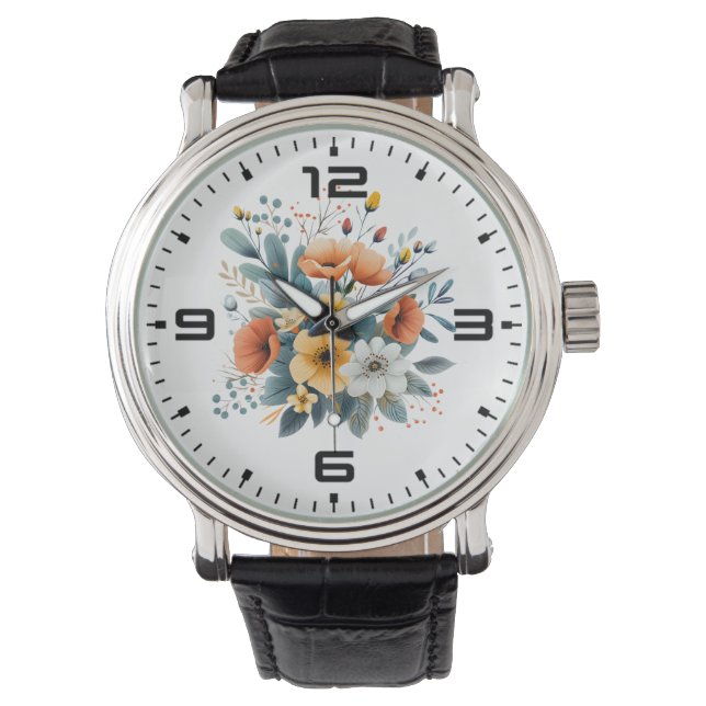 Mother's Day Boho Flowers Clipart-61983 Watch (Front)