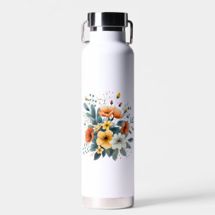 Mother's Day Boho Flowers Clipart-61983 Water Bottle