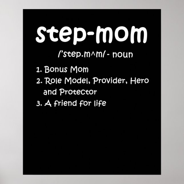 Mothers Day Bonus Mum Friend For Life Step Mum Poster (Front)