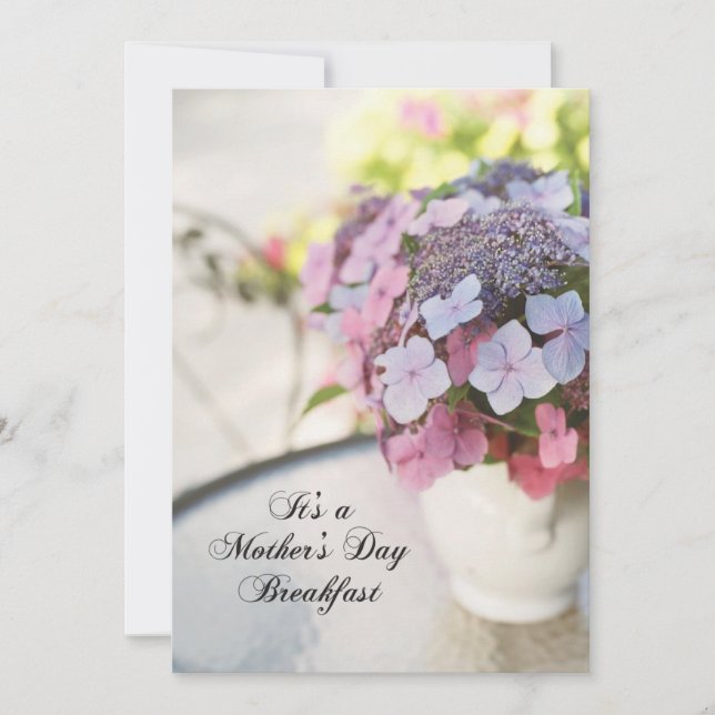 Mother's Day Breakfast Invitation with Flowers (Front)