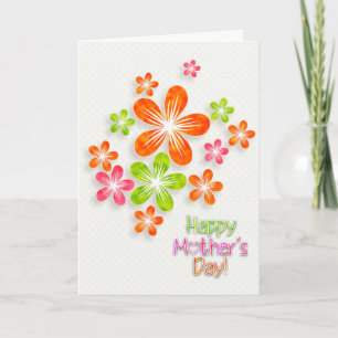 Mother's Day - Bright Fun Flowers & Hearts Card