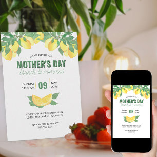 Mother's Day Brunch Citrus Lemons Invitation