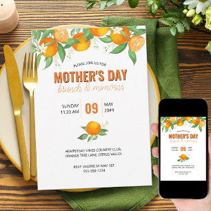 Mother's Day Brunch Citrus Oranges Invitation