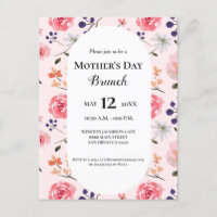 Mother's day brunch floral pink custom