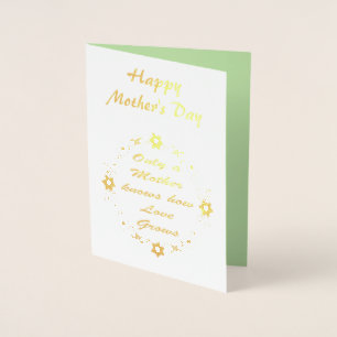 Mothers Day Brunch Flowers and Butterflies Custom Foil Card