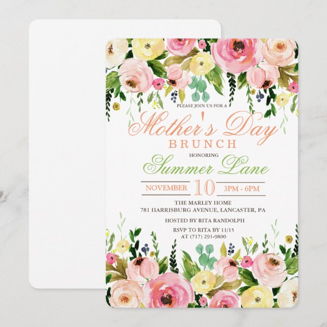 Mother's Day Brunch Invitation (Front/Back)