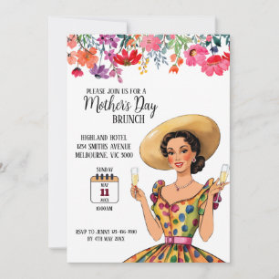 Mother's Day Brunch Invitation - Lady in dress