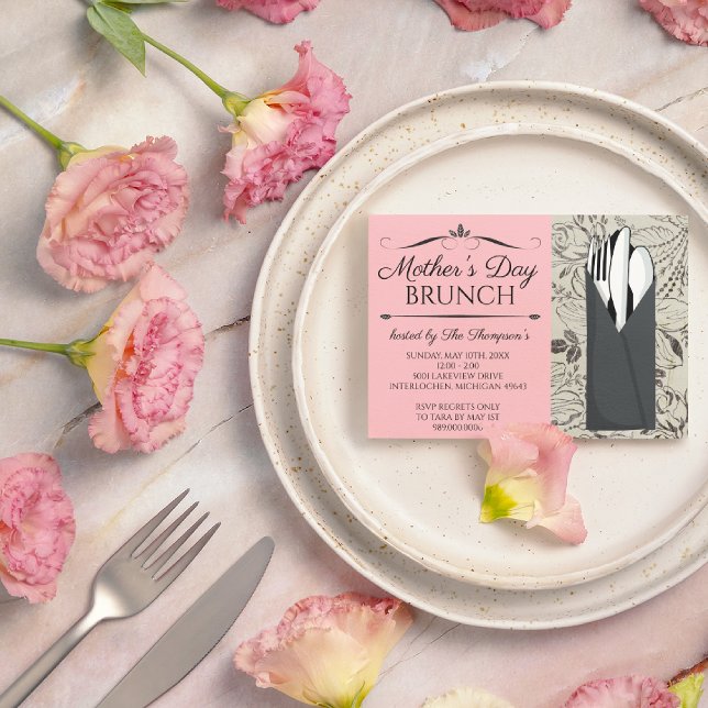 Mother's Day Brunch Invitations (Pink) (Creator Uploaded)