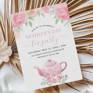 Mother's Day Brunch Tea Party Floral Watercolor Invitation
