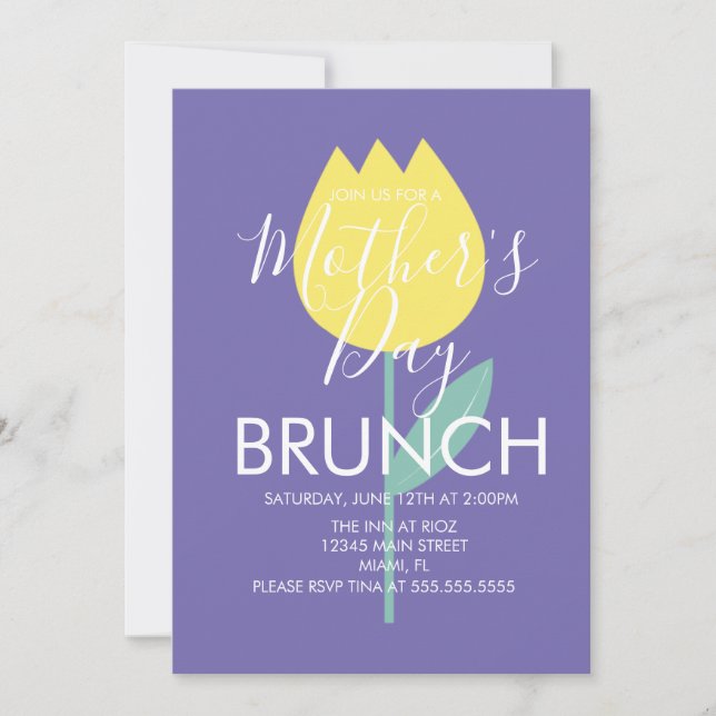 Mother's Day Brunch Tulip Floral Invitation (Front)