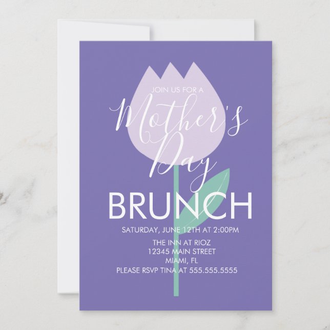 Mother's Day Brunch Tulip Floral Invitation (Front)