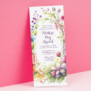 Mother's Day Brunch Watercolor Wildflower Floral Invitation