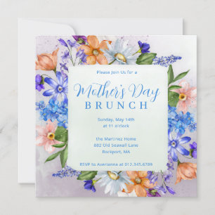 Mother's Day Brunch Watercolor Wildflower Invitation