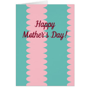 Mother's Day, bubblegum pink and teal, pretty card