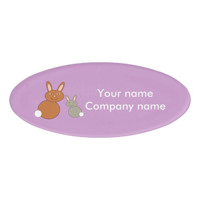 Mothers Day Bunnies Custom Name Tag (Front)