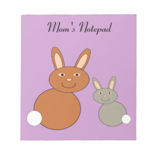 Mothers Day Bunnies Customisable Notep Notepad