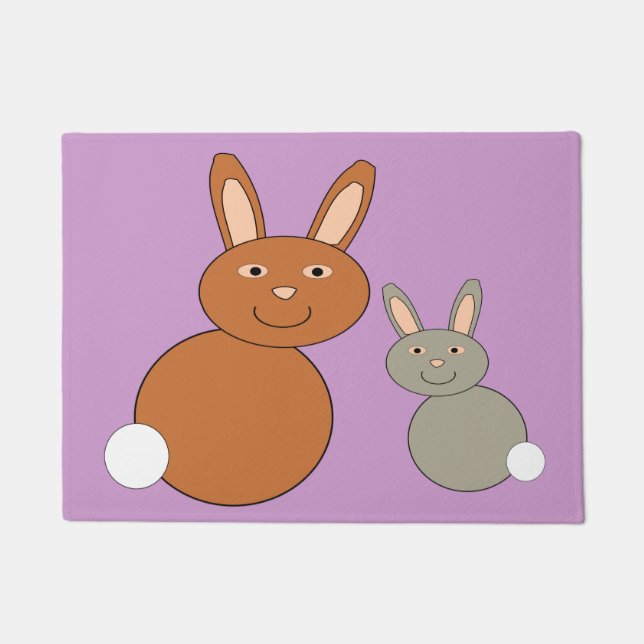 Mothers Day Bunnies Door Mat (Front)