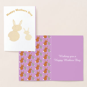 Mothers Day Bunnies Foil Card