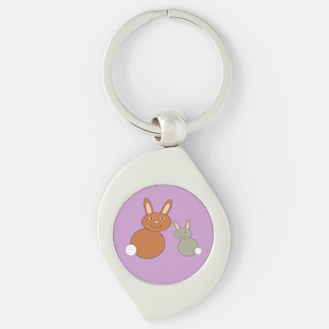 Mothers Day Bunnies Keychain (Front)