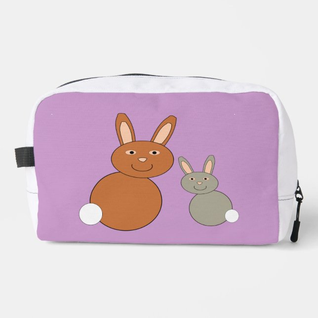Mothers Day Bunnies Patterned Dopp Kit (Front)