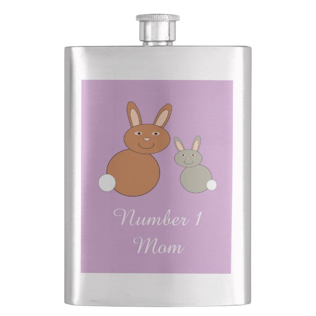 Mothers Day Bunnies Personalised Flasks (Front)