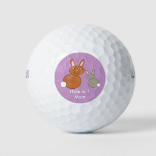 Mothers Day Bunnies Personalised Golf Ball