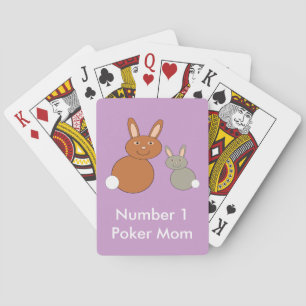 Mothers Day Bunnies Personalised Playing cards