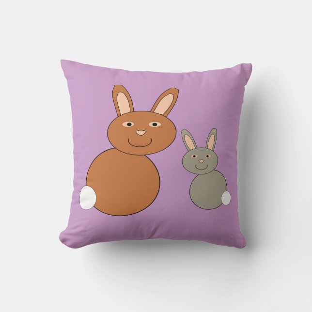 Mothers Day Bunnies Pillow (Front)