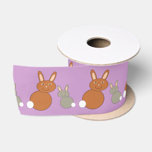 Mothers Day Bunnies Ribbon Satin Ribbon
