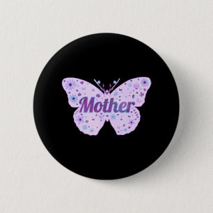 Mother's Day Butterfly Flowers Sticker 6 Cm Round Badge