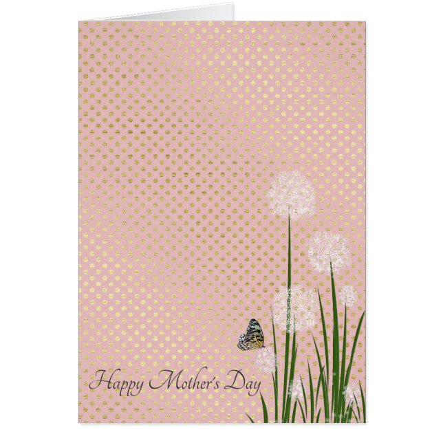 Mother's Day-butterfly on puff flower (Front)